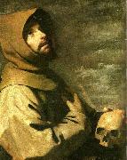 Francisco de Zurbaran st. francis meditating oil